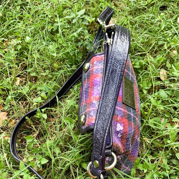 COACH POPPY SEQUIN TARTAN GROOVY BAG MULTI COLOR - Picture 8 of 16